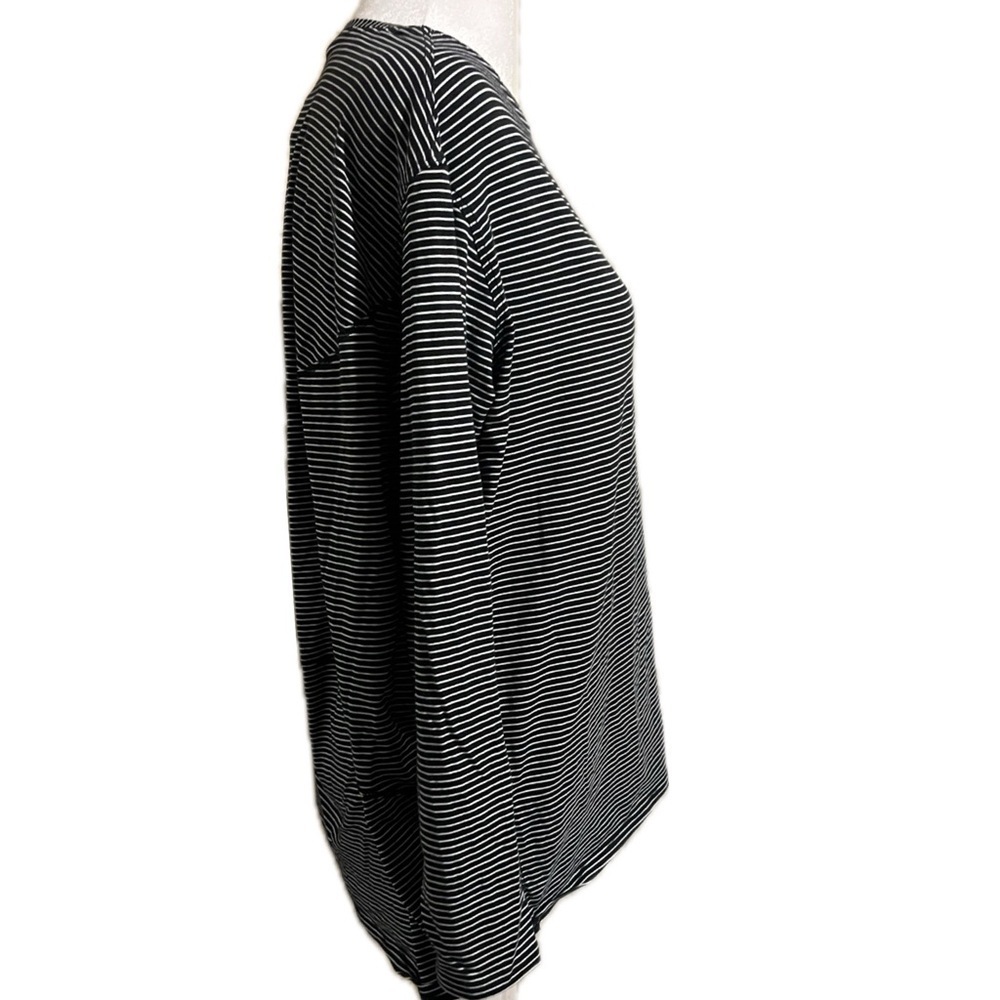 Lululemon Black & White Stripe Long Sleeve Pima Cotton Top – Size 4 - Picture 7 of 8